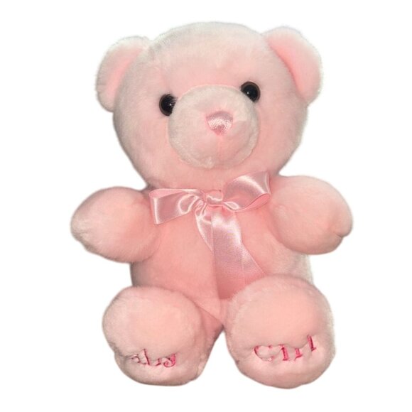Aurora Baby Pink Plush 'Baby Girl' 9.5" Teddy Bear-GUC - Picture 1 of 5